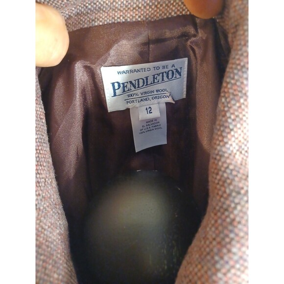 Pendleton 100% Virgin Wool Jacket 12 Military Uillity Pocket Lined Button Blazer - Picture 4 of 9